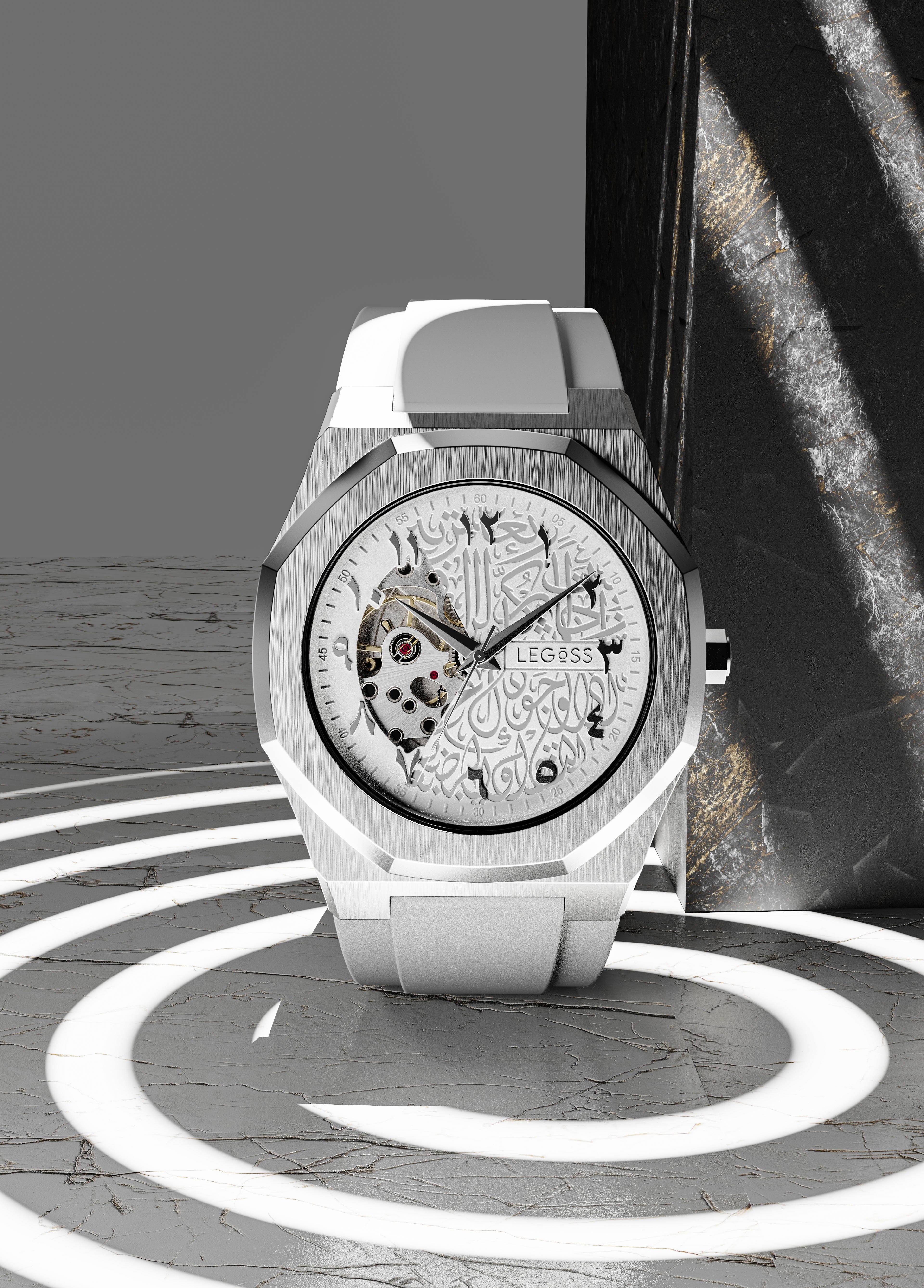 NURVAN V350 - Men’s Blue Arabic Dial Automatic Movement Watch